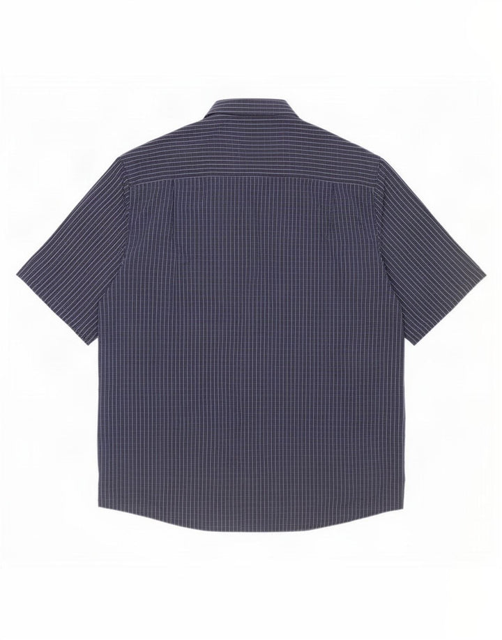 James Pringle Herren Kurzarmhemd 2XL Marineblau kariert Polyester
