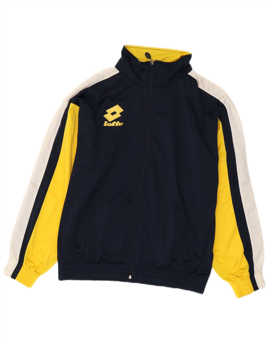 Lotto Herren-Trainingsanzugoberteil mit Grafik, mittleres Marineblau, Farbblock