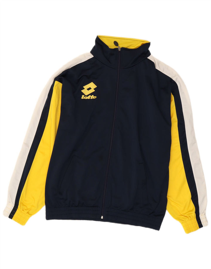 Lotto Herren-Trainingsanzugoberteil mit Grafik, mittleres Marineblau, Farbblock