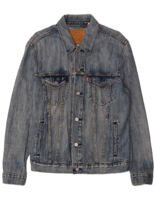 Levi's Herren Jeansjacke UK 38 Mittelblaue Baumwolle