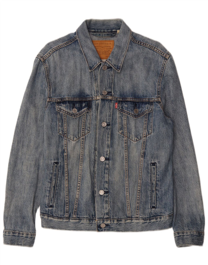 Levi's Herren Jeansjacke UK 38 Mittelblaue Baumwolle