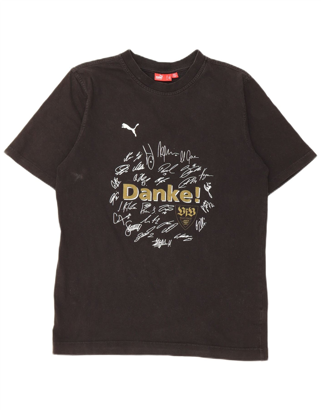 Puma Herren Grafik T-Shirt Top Small Schwarz Baumwolle