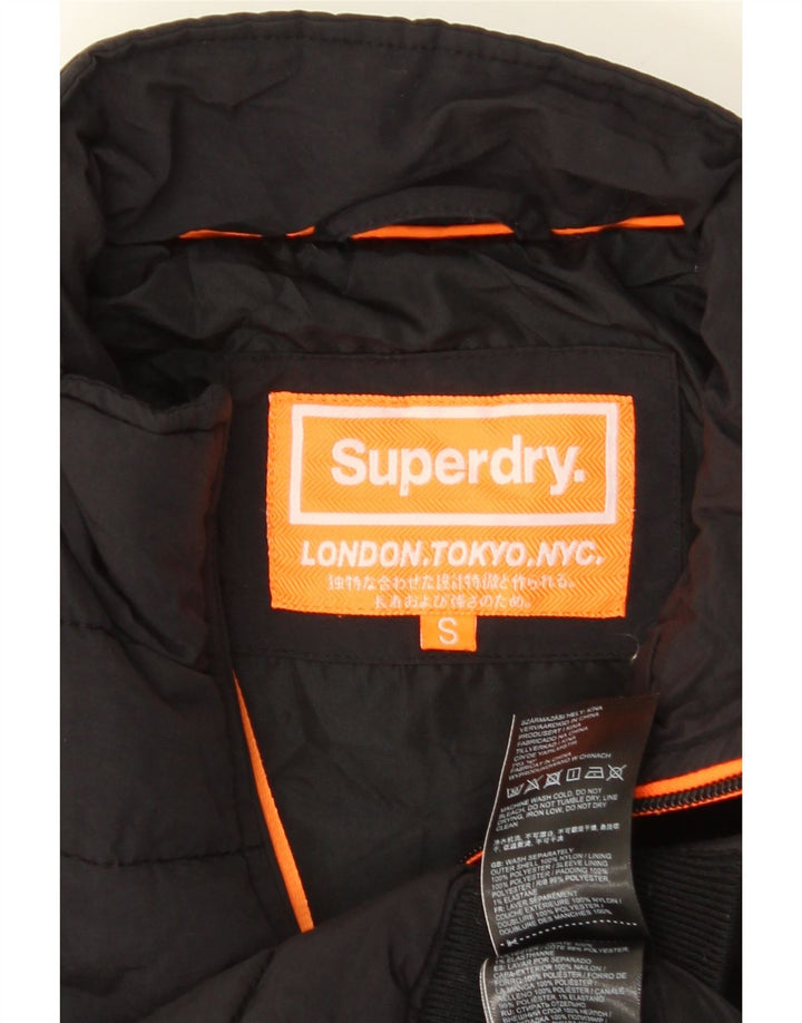 SUPERDRY Herren Wattierte Jacke UK 36 Small Schwarz Nylon