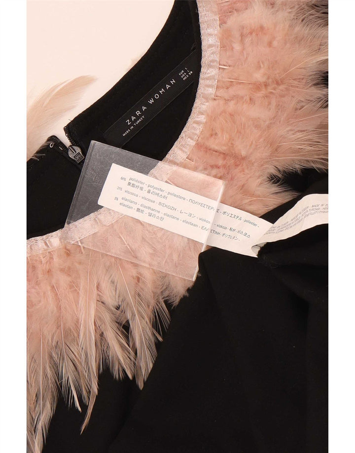 Zara Damen-Etuikleid mit 3/4-Ärmeln, Gr. 46, Schwarz, Polyester