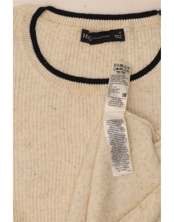 Marks & Spencer Damen Bluse Top UK 16 Large Off White Polyamid