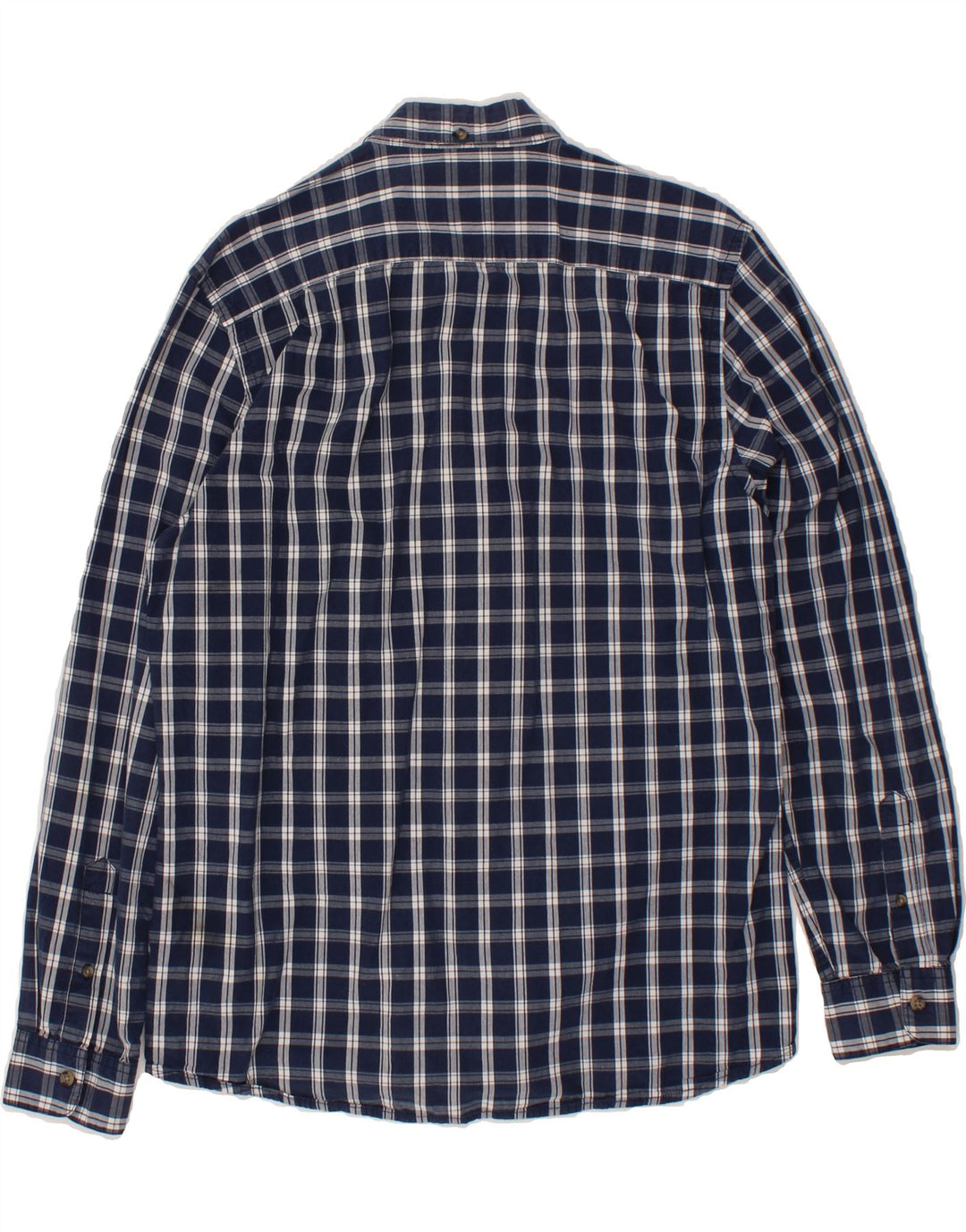 JULES Mens Fitted Shirt XL Navy Blue Check Cotton Vintage Jules and Second-Hand Jules from Messina Hembry 