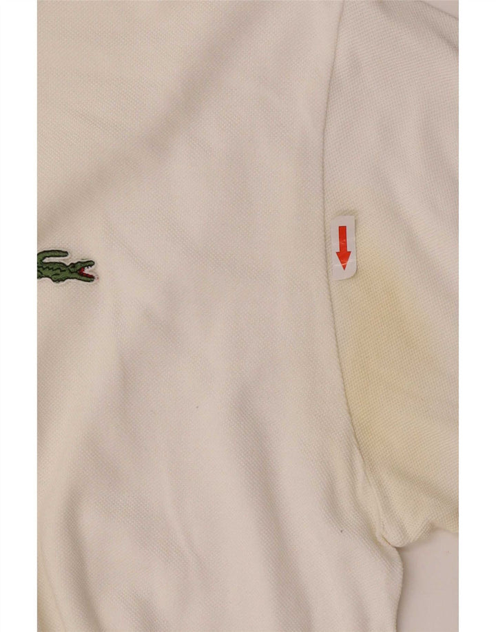 Lacoste Herren-Poloshirt, Größe 5, groß, weiße Baumwolle