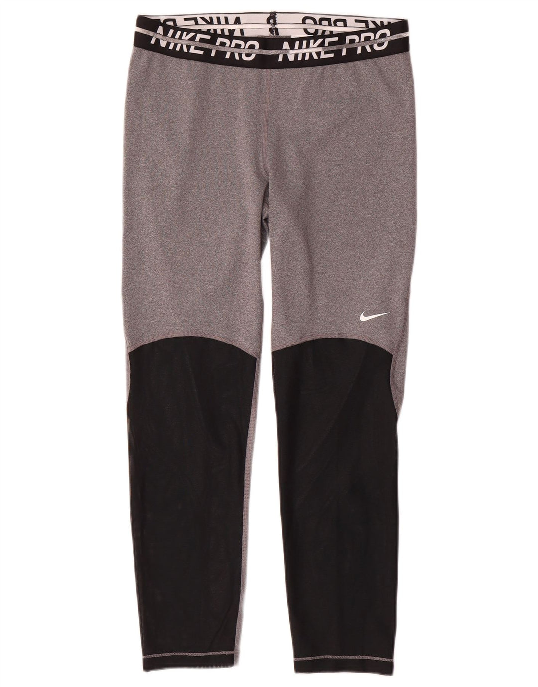 Nike Damen Dri Fit Graphic Leggings UK 14 Mittelgrau Farbblock