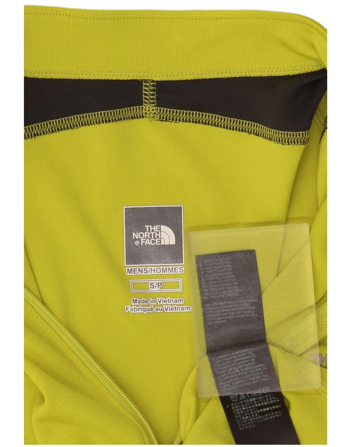 THE NORTH FACE Herren-T-Shirt mit Reißverschluss am Hals, klein, grün, Farbblock-Polyester