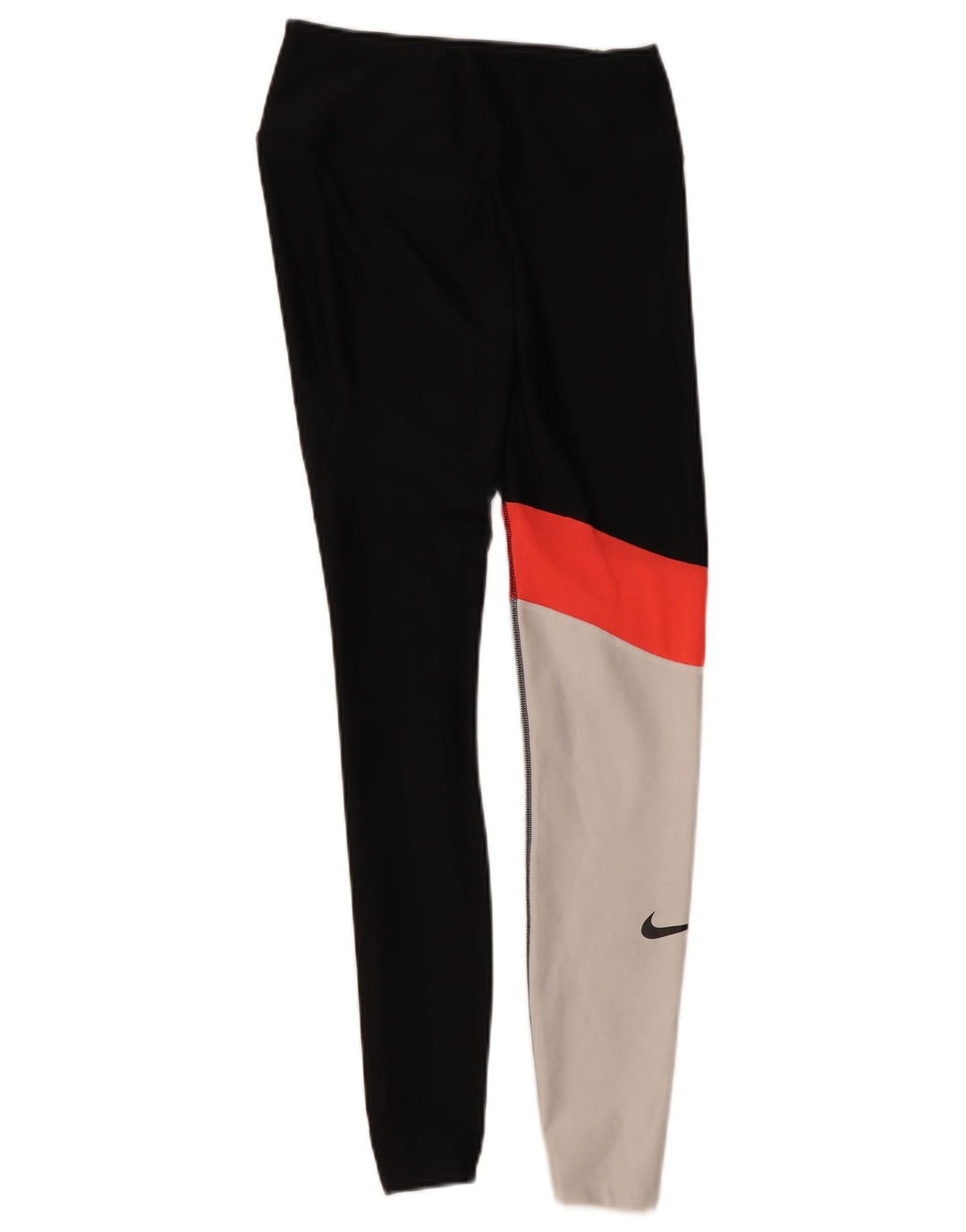 Nike Damen Dri Fit Leggings UK 10 Small Schwarz Colourblock Polyester