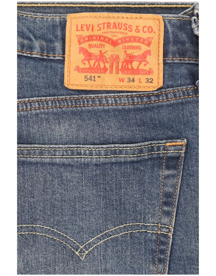 Levi's Herren 541 Athletic Straight Jeans W34 L32 Blaue Baumwolle