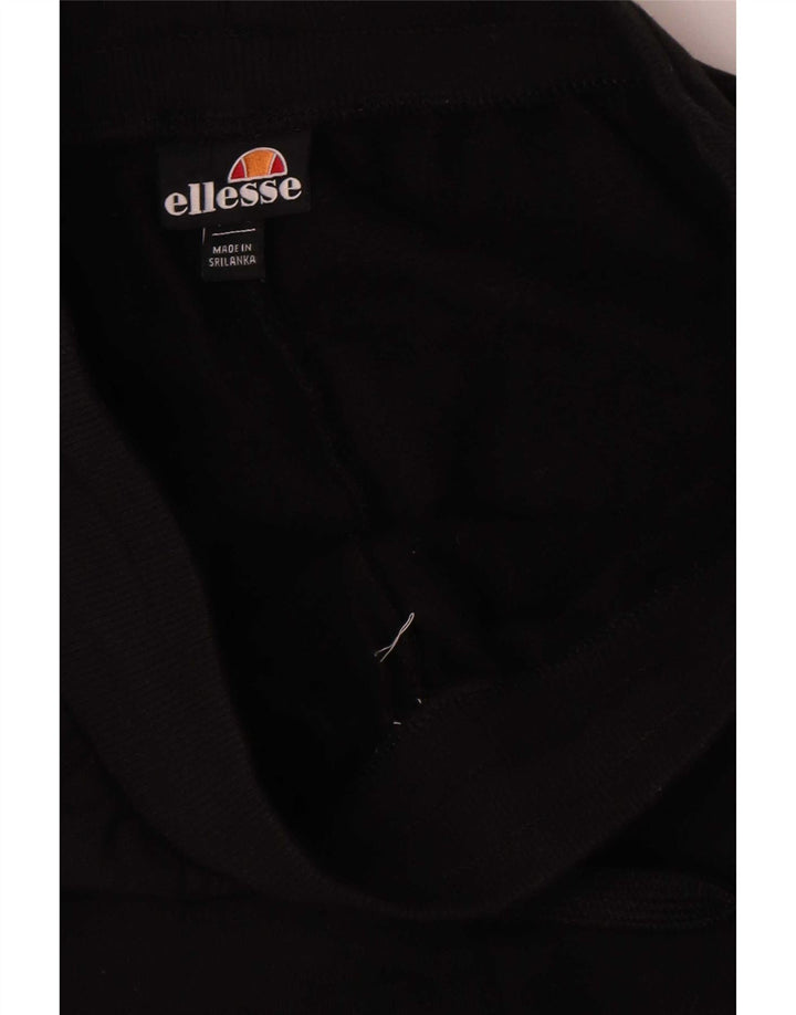 Ellesse Herren-Trainingshose, Jogginghose, Größe S, schwarze Baumwolle