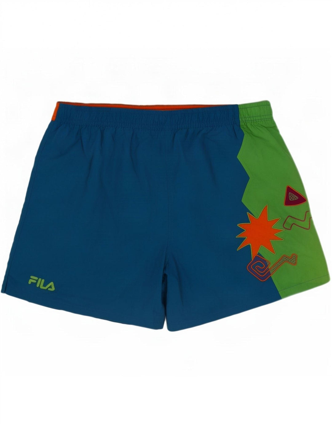 Fila Herren-Badeshorts, groß, blaues Farbblock-Polyester