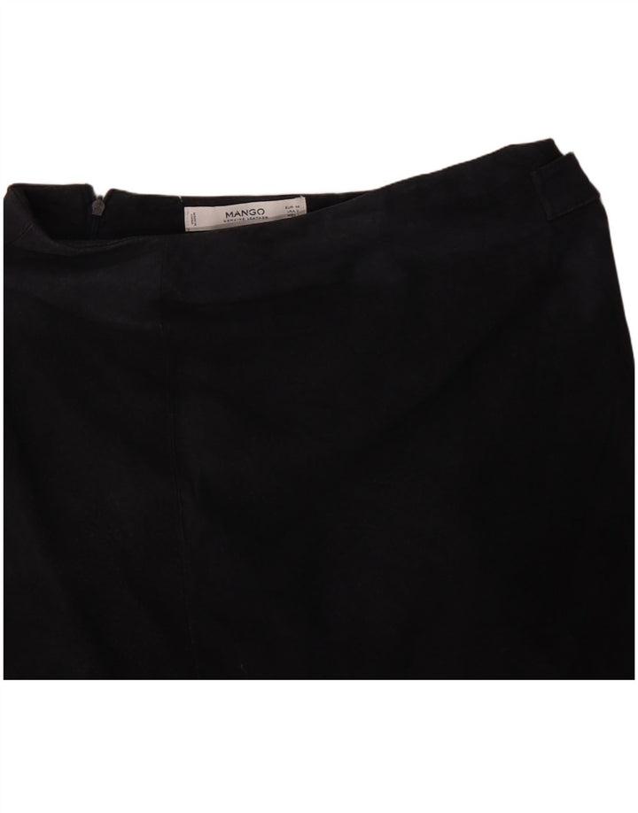 Mango Damen Wildleder-Minirock EU 34 XS W28 Marineblaues Leder