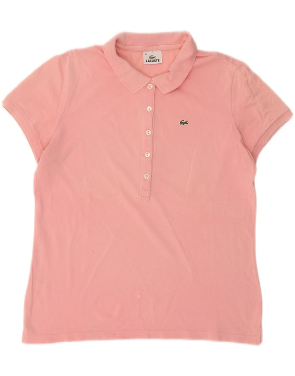 Lacoste Damen Poloshirt Größe 48 XL Rosa Baumwolle