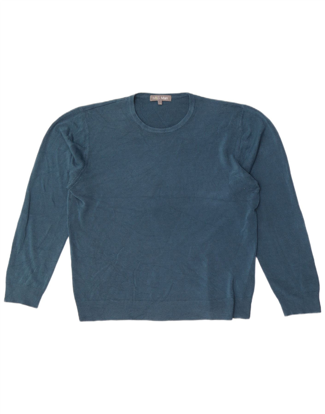 Marks & Spencer Herren-Pullover mit Rundhalsausschnitt, Größe L, Acryl, Blau