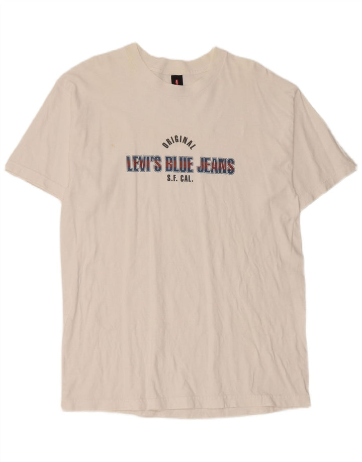 Levi's Herren-T-Shirt mit Grafik, Größe L, aus weißer Baumwolle