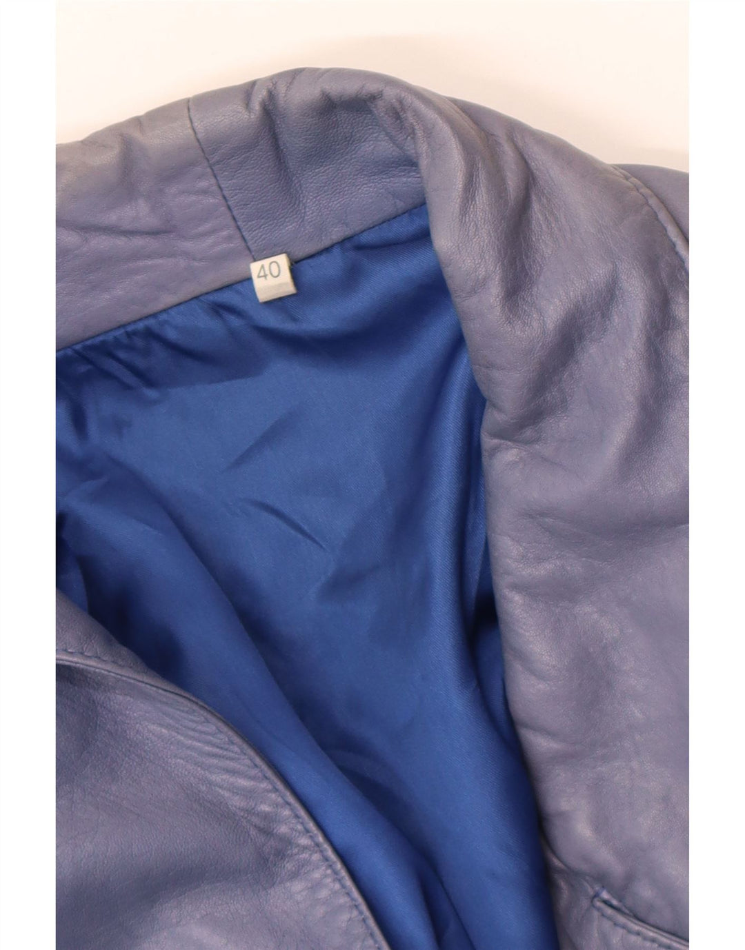 Vintage Damen Übergroße Lederjacke EU 40 Mittelblau