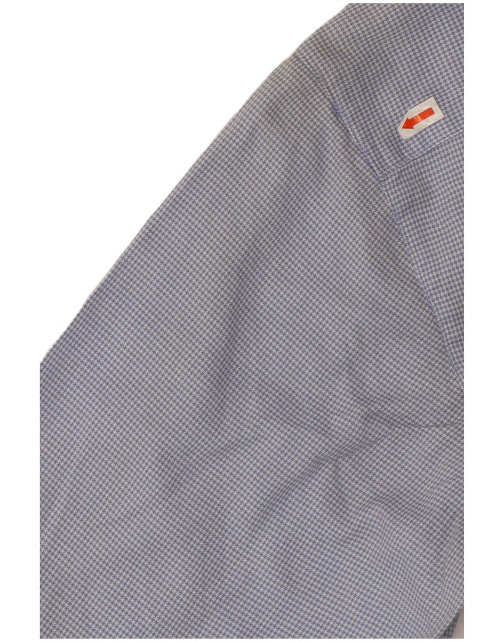 Vintage Damen Hemdbluse US 3 Small Blue Houndstooth