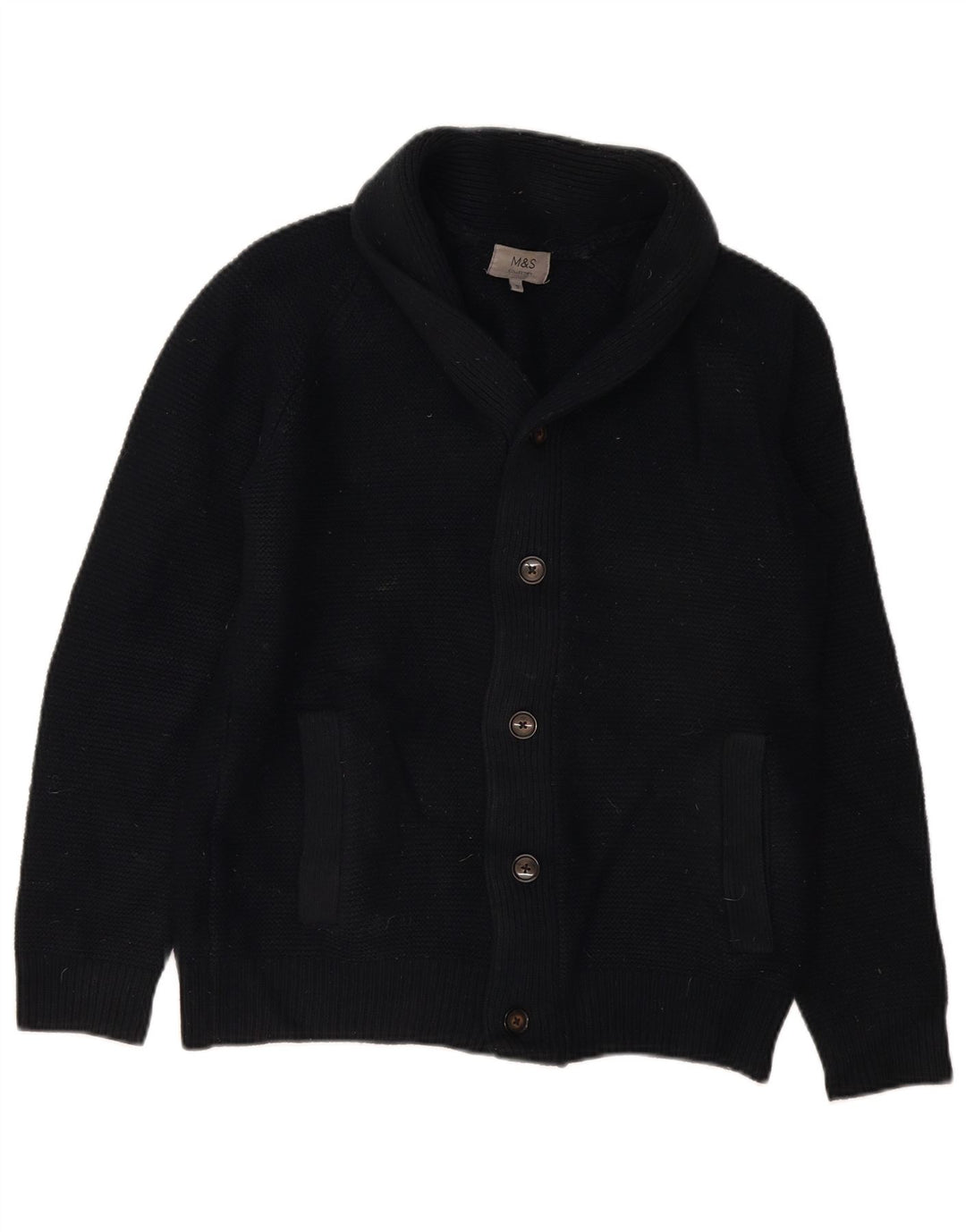 Marks & Spencer Herren-Strickjacke, klein, marineblau, Acryl