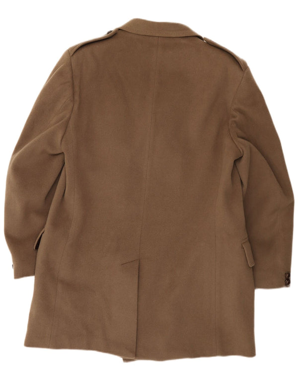 Dack's Herren-Militär-Zweireihermantel UK 42 XL Braune Schurwolle