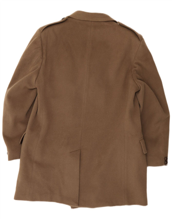 Dack's Herren-Militär-Zweireihermantel UK 42 XL Braune Schurwolle
