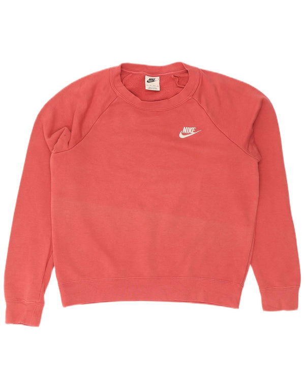 Nike Damen Sweatshirt Pullover UK 6 XS Rosa Baumwolle