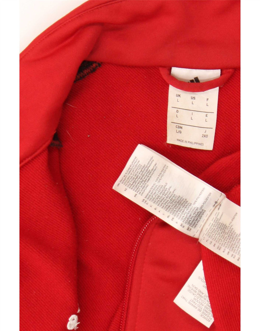 Adidas Herren-Trainingsanzug-Top-Jacke, großes rotes Farbblock-Polyester