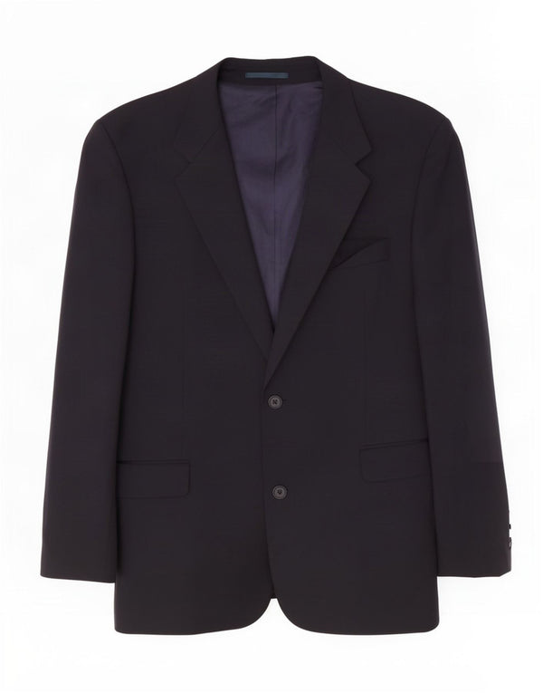 Hugo Boss Mens 2 Button Blazer Jacket EU 46 Small Navy Blue Wool
