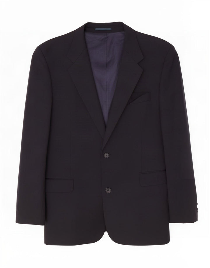Hugo Boss Herren-Blazer mit 2 Knöpfen, EU 46, klein, marineblaue Wolle