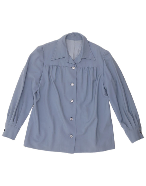 VINTAGE Damen Hemd UK 18 XL Blau