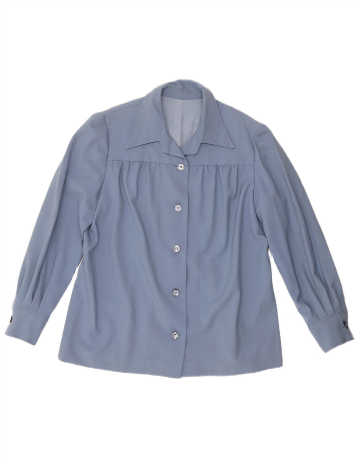 VINTAGE Damen Hemd UK 18 XL Blau