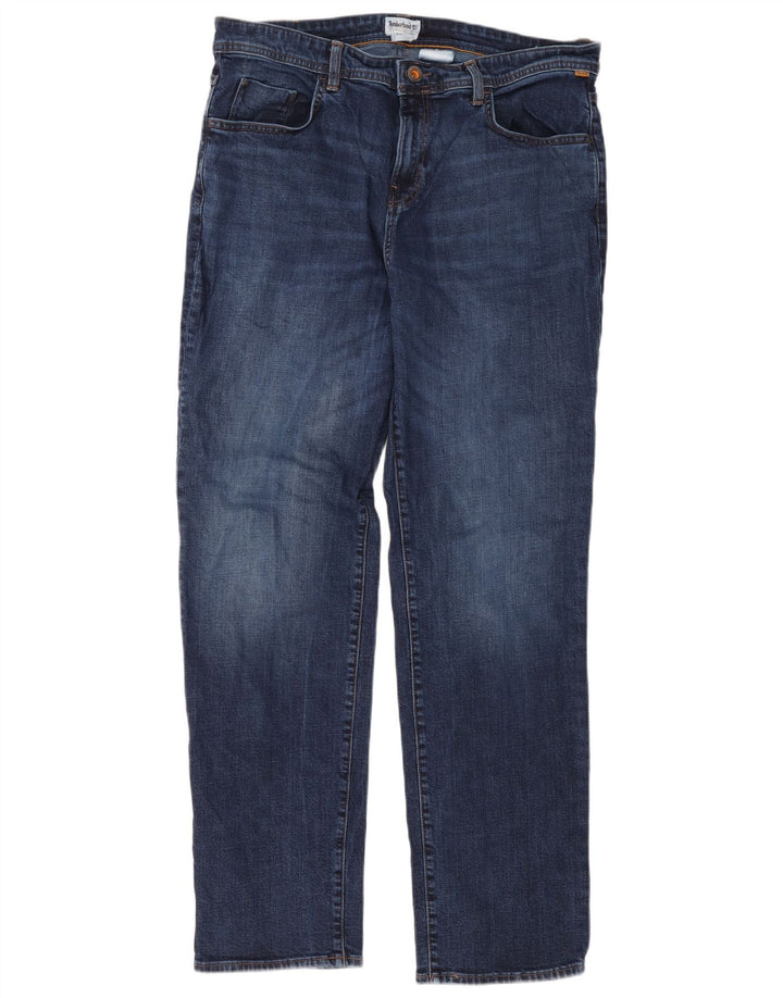 Timberland Herren Straight Jeans W36 L34 Marineblaue Baumwolle