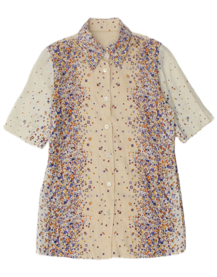 PANCALDI & B Damen 2-teiliges Rockset UK 4 XS W24 Beige geometrische Baumwolle