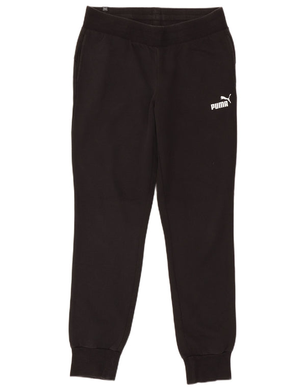 Puma Damen Trainingshose Jogger UK 12 Mittelschwarze Baumwolle