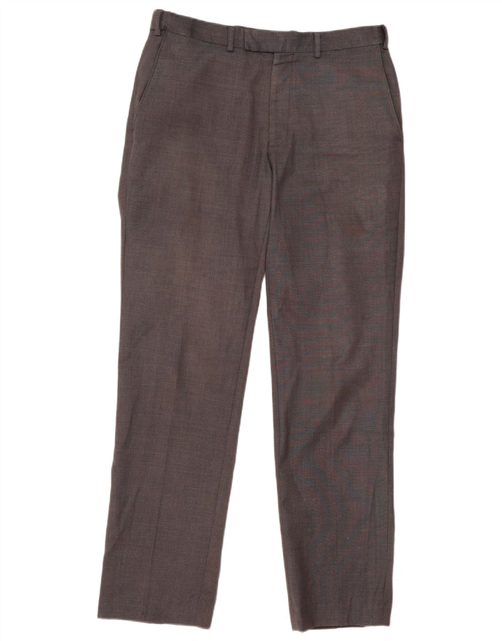 Gerade Herren-Anzughose von Marks & Spencer, W32, L33, graue Wolle