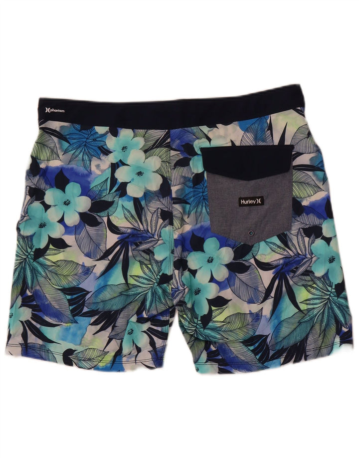 Hurley Herren Phantom Badeshorts, groß, blau, geblümt