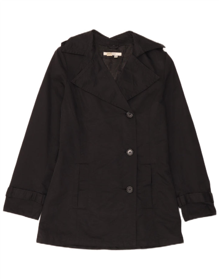 Zara Damen Trenchcoat UK 12 Mittelschwarze Baumwolle