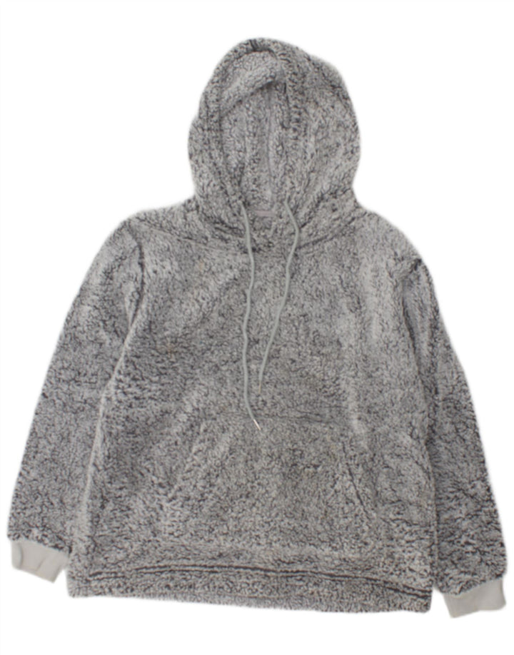 John Lewis Damen-Fleecepullover mit Kapuze, UK 14, Mittelgrau, Polyester