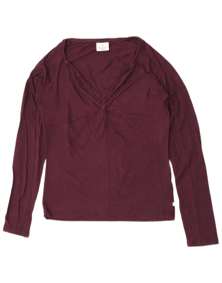 Trussardi Damen Top Langarm UK 12 Mittellila Viskose