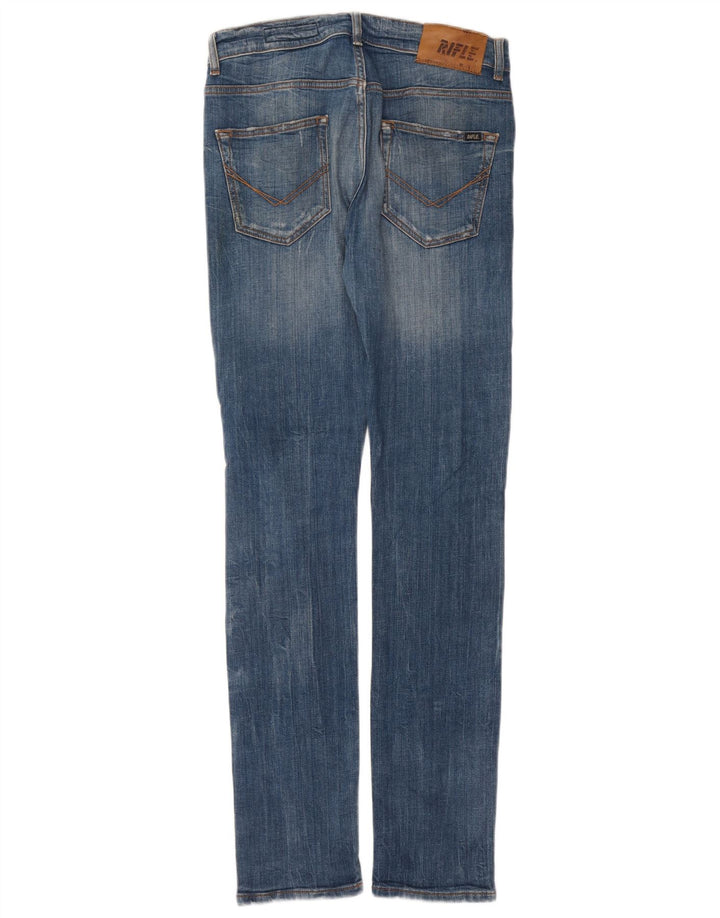 Rifle Damen Distressed Slim Jeans W30 L33 Blaue Baumwolle