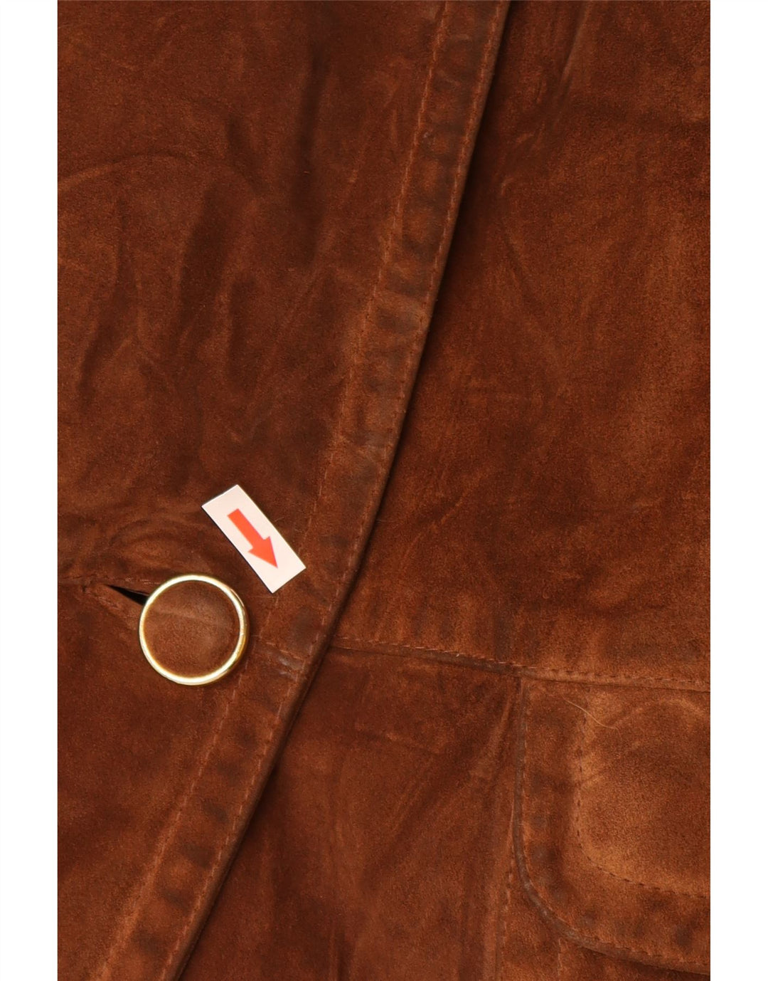 Vintage Damen Übergroßer zweireihiger Wildledermantel IT 42 Mittelbraun