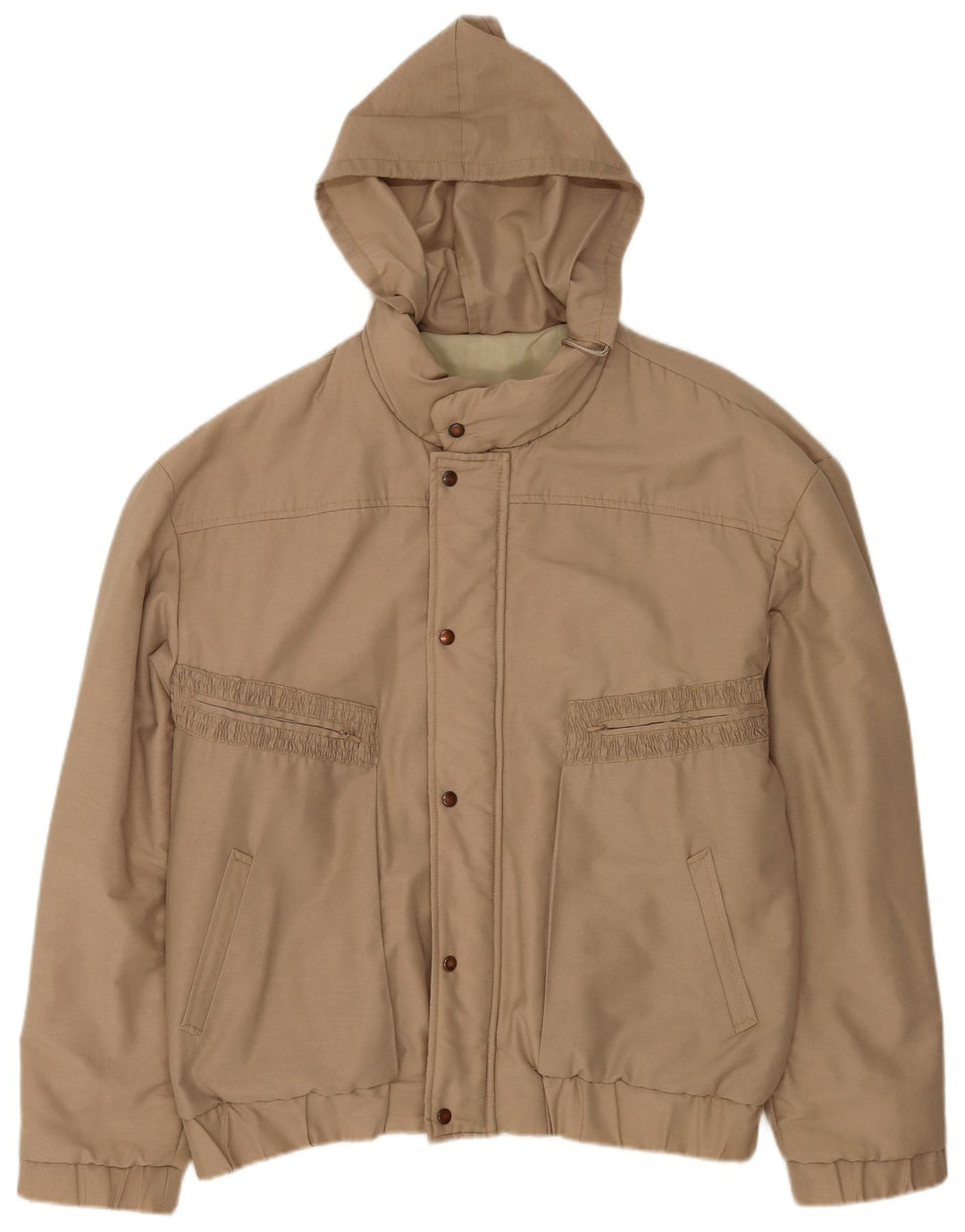 Vintage Herren Kapuzen-Windbreakerjacke EU 52 XL Braun