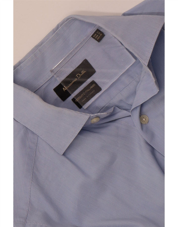 MASSIMO DUTTI Herrenhemd Größe 38 38 Mittelblauer Nadelstreifen
