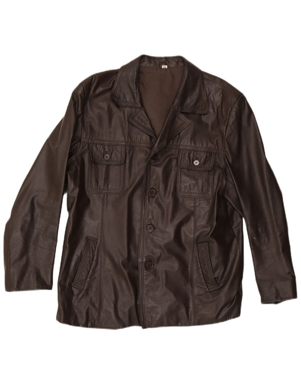 VINTAGE Herren Lederjacke UK 40 Großes braunes Leder