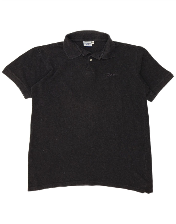 Reebok Herren-Poloshirt, große graue Baumwolle