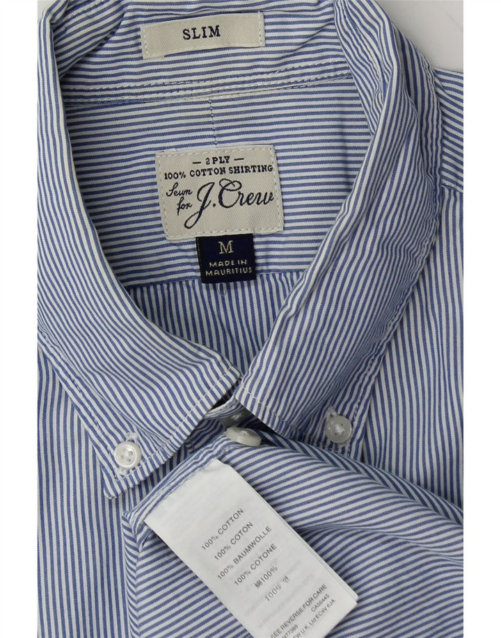 J. CREW Herren Slim-Fit-Hemd aus mittelblauer Nadelstreifen-Baumwolle