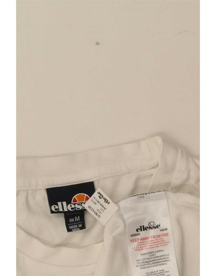 Ellesse Herren-T-Shirt mit Grafik, mittelweiße Baumwolle