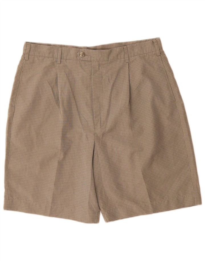 Marks & Spencer Herren-Chinoshorts W36, großes grün kariertes Polyester