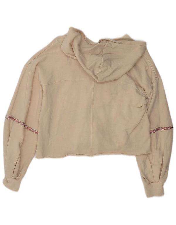 Benetton Kapuzenpullover für Mädchen, 11–12 Jahre, 2XL, cremefarbene Baumwolle